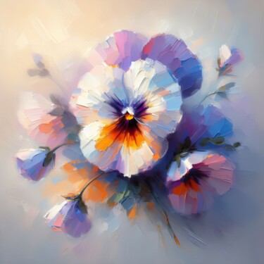 Digital Arts titled "Painting of a pansy…" by Albertbs, Original Artwork, AI generated image