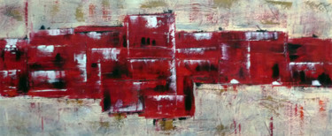 Peinture intitulée "Red cubik" par Albert Derriennic, Œuvre d'art originale, Acrylique