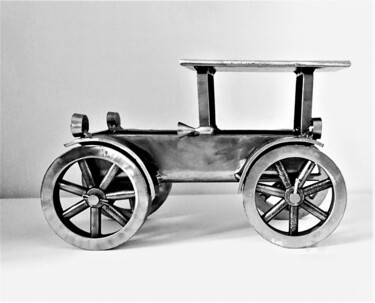 Skulptur mit dem Titel "Vintage Car / Autom…" von Albert Dura, Original-Kunstwerk, Metalle