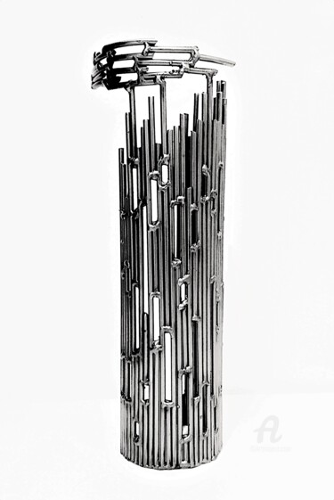 Skulptur mit dem Titel "The Tower (The Worl…" von Albert Dura, Original-Kunstwerk, Metalle