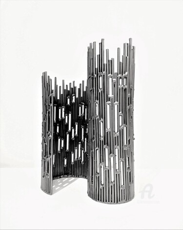 Sculpture titled "The Two Towers (The…" by Albert Dura, Original Artwork, Metals