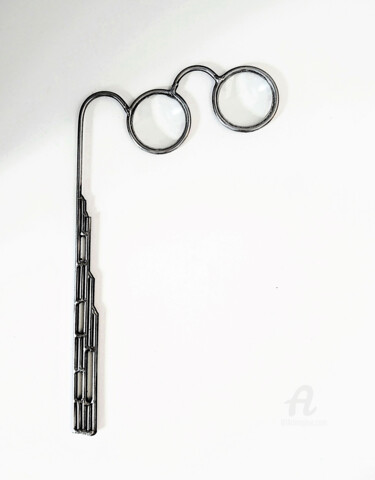 Escultura intitulada "Lorgnette (The Worl…" por Albert Dura, Obras de arte originais, Metais