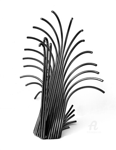 Skulptur mit dem Titel "The Swan - soul in…" von Albert Dura, Original-Kunstwerk, Metalle