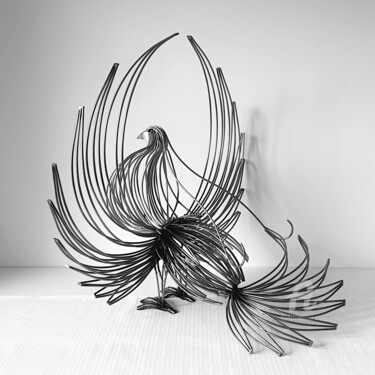Sculpture titled "Phoenix" by Albert Dura, Original Artwork, Metals