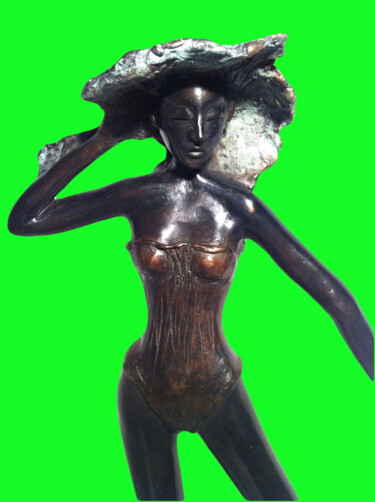 Sculpture titled "Colpo di vento" by Albertini, Original Artwork, Bronze