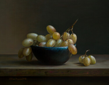 Painting titled "Grapes" by Albert Kechyan, Original Artwork, Oil