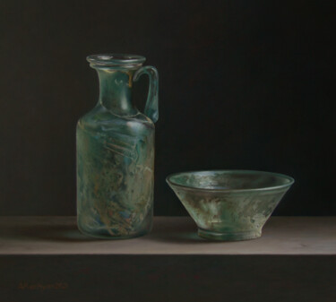 Malerei mit dem Titel "Roman glass" von Albert Kechyan, Original-Kunstwerk, Öl