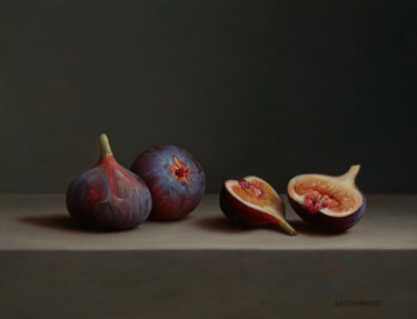 Malerei mit dem Titel "Figs" von Albert Kechyan, Original-Kunstwerk, Öl