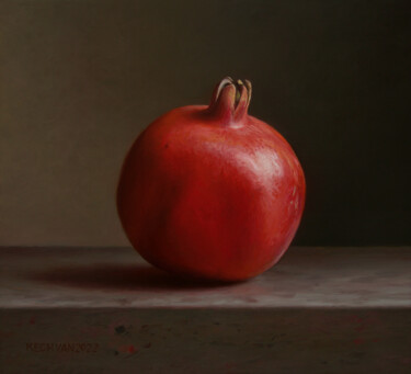 Painting titled "Pomegranate" by Albert Kechyan, Original Artwork, Oil