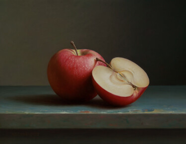 Painting titled "Apples" by Albert Kechyan, Original Artwork, Oil