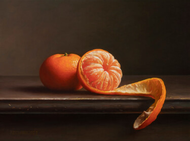 Pintura intitulada "Mandarins" por Albert Kechyan, Obras de arte originais, Óleo