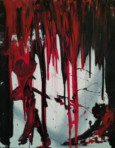 Malerei mit dem Titel "El asesinato" von Alberto Antonio Sanchez Garcia, Original-Kunstwerk, Acryl