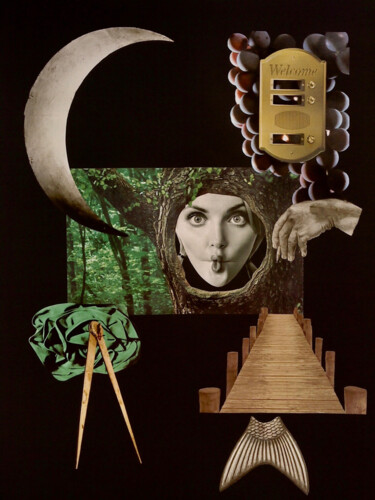 Collages titulada "IL RIFUGIO" por Alberto Bennati, Obra de arte original, Collages Montado en Panel de madera