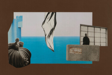 Collages getiteld "Sponde" door Alberto Bennati, Origineel Kunstwerk, Collages Gemonteerd op Houten paneel