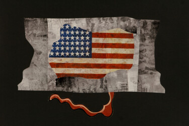 Collages titled "EL SUEÑO" by Alberto Bennati, Original Artwork, Collages Mounted on Wood Panel