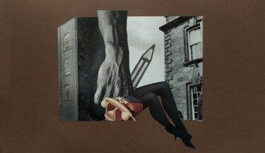 Collages intitolato "Un Segno" da Alberto Bennati, Opera d'arte originale, Collages Montato su Pannello di legno