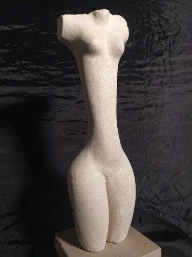 Sculpture titled "Nudo - Figura antro…" by Alberto Cabiddu, Original Artwork, Stone