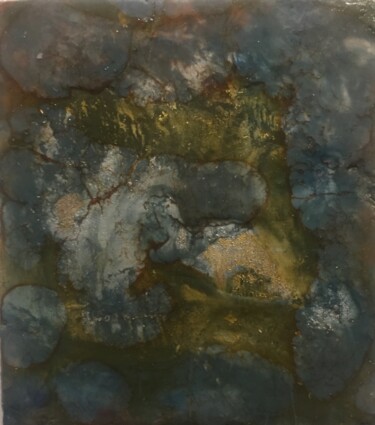 Astratto in blu Malerei mit dem Titel "Astratto in blu" von Alberto Calini, Original-Kunstwerk, Encaustic