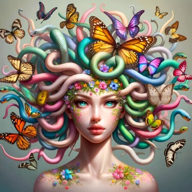 数字艺术 标题为“Medusa: Whimsical D…” 由Alberto Capitani, 原创艺术品, AI生成的图像