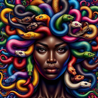 Digital Arts titled "Medusa: A Portrait…" by Alberto Capitani, Original Artwork, AI generated image