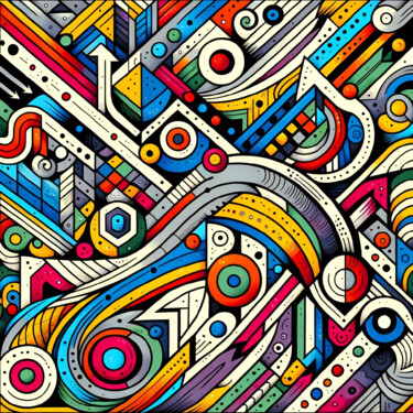 Grafika cyfrowa / sztuka generowana cyfrowo zatytułowany „Vibrant Pathways: A…” autorstwa Alberto Capitani, Oryginalna praca…