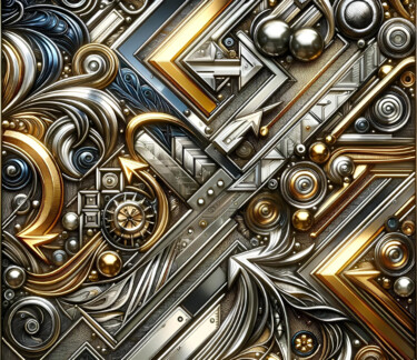 Artes digitais intitulada "Abstract Metallurgy…" por Alberto Capitani, Obras de arte originais, Imagem gerada por IA