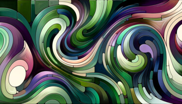 数字艺术 标题为“Vivid Swirlscape” 由Alberto Capitani, 原创艺术品, AI生成的图像