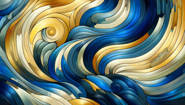 Digitale Kunst mit dem Titel "Celestial Swirls" von Alberto Capitani, Original-Kunstwerk, KI-generiertes Bild