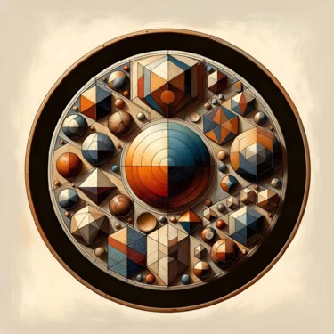 Digitale Kunst getiteld "Harmonic Complexity" door Alberto Capitani, Origineel Kunstwerk, AI gegenereerde afbeelding