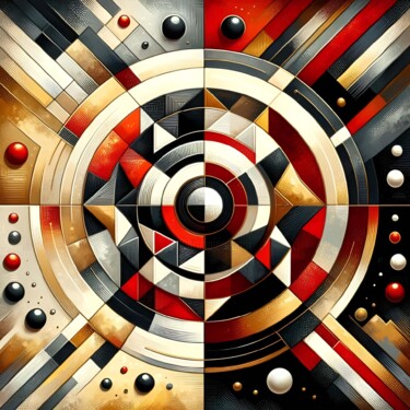 Digitale Kunst mit dem Titel "Geometric Maelstrom" von Alberto Capitani, Original-Kunstwerk, KI-generiertes Bild