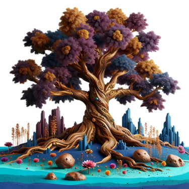 Digitale Kunst mit dem Titel "Enchanted Arbor - T…" von Alberto Capitani, Original-Kunstwerk, KI-generiertes Bild