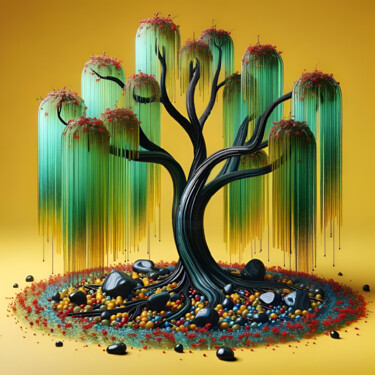 Digitale Kunst mit dem Titel "Aqua Arboretum - Wh…" von Alberto Capitani, Original-Kunstwerk, KI-generiertes Bild