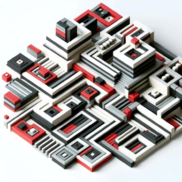 Digitale Kunst mit dem Titel "Geometric Harmony:…" von Alberto Capitani, Original-Kunstwerk, KI-generiertes Bild