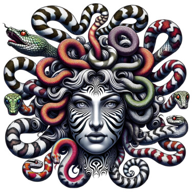 Arte digital titulada "Medusa - A Labyrint…" por Alberto Capitani, Obra de arte original, Imagen generada por IA