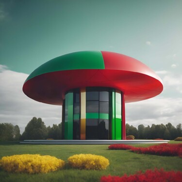 Digitale Kunst mit dem Titel "The Colorful Canopy" von Alberto Capitani, Original-Kunstwerk, KI-generiertes Bild