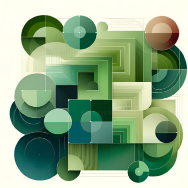 Arte digital titulada "Emerald Complexity" por Alberto Capitani, Obra de arte original, Imagen generada por IA