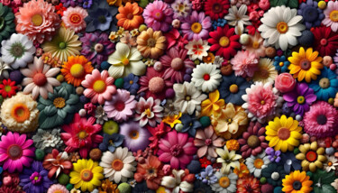 Arte digitale intitolato "Spectrum of Blooms:…" da Alberto Capitani, Opera d'arte originale, Immagine generata dall'IA