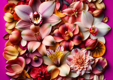Artes digitais intitulada "Vivid Blooms: A Cel…" por Alberto Capitani, Obras de arte originais, Imagem gerada por IA