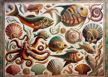 Artes digitais intitulada "Ocean's Bounty: A V…" por Alberto Capitani, Obras de arte originais, Imagem gerada por IA