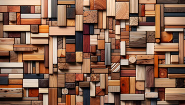 Arte digitale intitolato "Harmony in Wood: An…" da Alberto Capitani, Opera d'arte originale, Immagine generata dall'IA