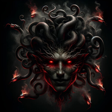 Digital Arts titled "Medusa: Emissary fr…" by Alberto Capitani, Original Artwork, AI generated image