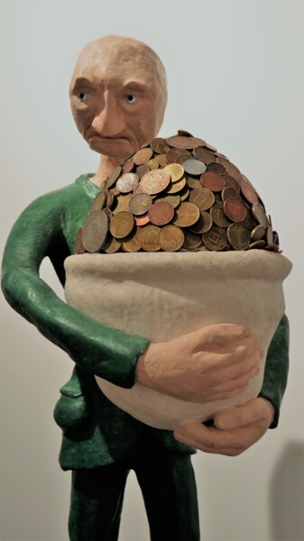 Скульптура под названием "greed" - Alberto Kissola, Подлинное произведение искусства, Смола