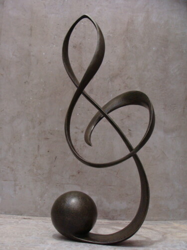 Sculpture titled "clé du soleil" by Alberto Kissola, Original Artwork, Metals