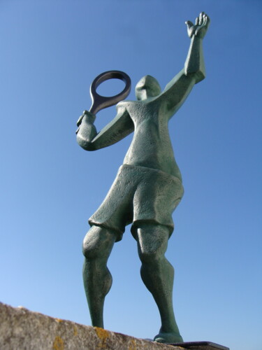 Sculpture titled "joueur de tennis" by Alberto Kissola, Original Artwork, Resin