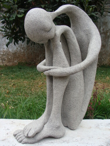 Sculpture titled "Deep grey" by Alberto Kissola, Original Artwork, Resin