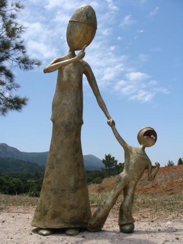 Sculpture titled "Colère" by Alberto Kissola, Original Artwork, Resin