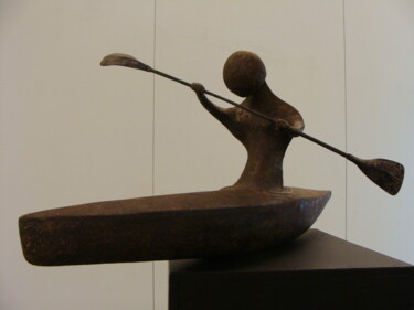 Sculpture intitulée "kayak olimpico" par Alberto Kissola, Œuvre d'art originale, Résine