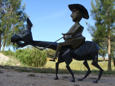 「Sancho Panza」というタイトルの彫刻 Alberto Kissolaによって, オリジナルのアートワーク, 金属