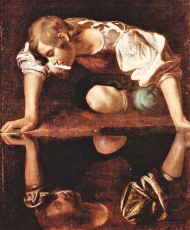 Pintura titulada "Narciso" por Alberto Mauri, Obra de arte original, Oleo Montado en artwork_cat.