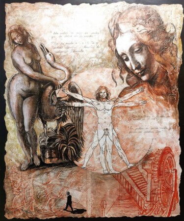 Pintura intitulada "Antropología del ti…" por Alberto Moran, Obras de arte originais, Acrílico